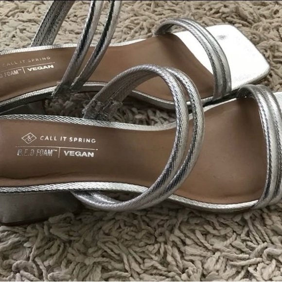Call It Spring Metallic Silver Heels - Picture 2 of 2